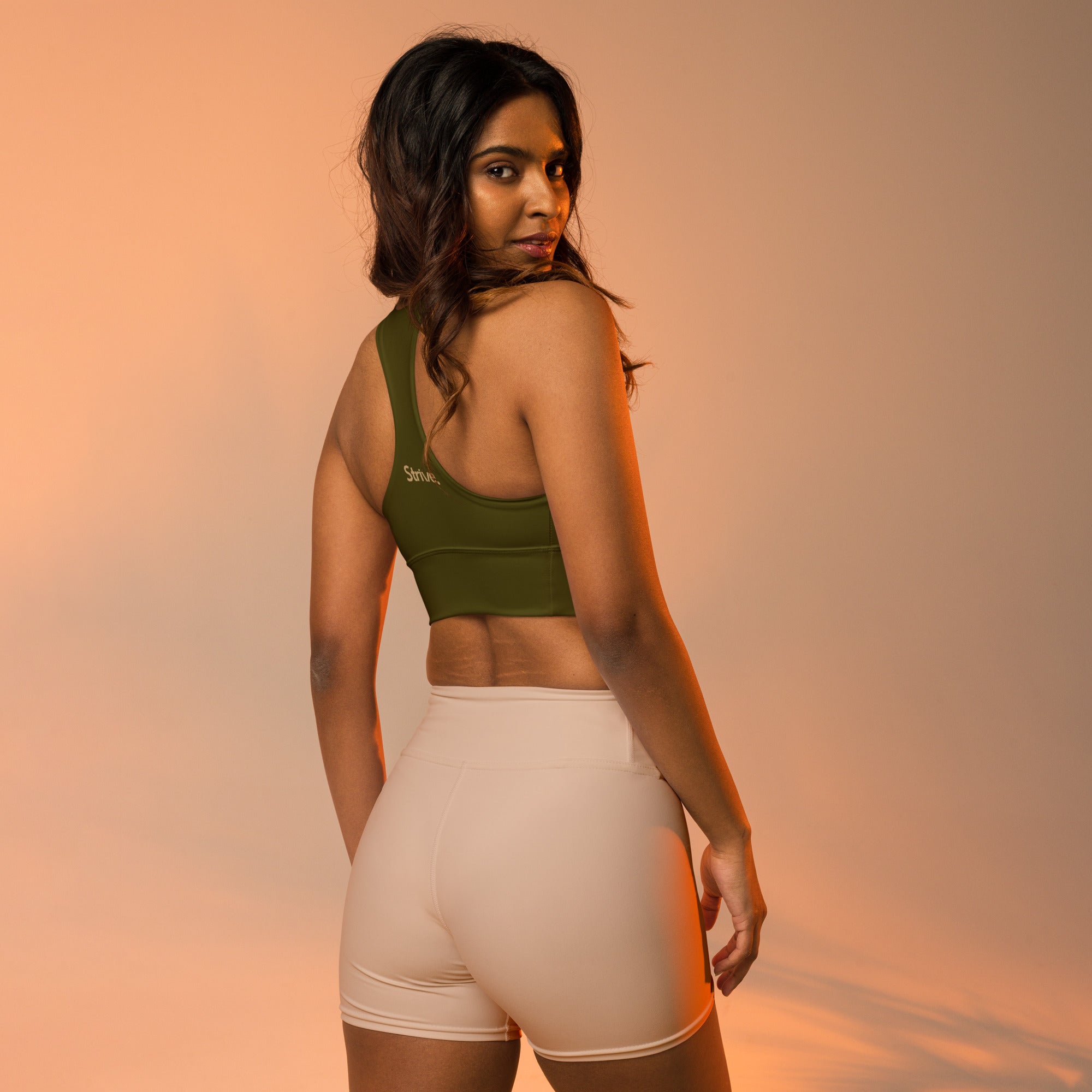 PowerStrap Longline Sports Bra Green