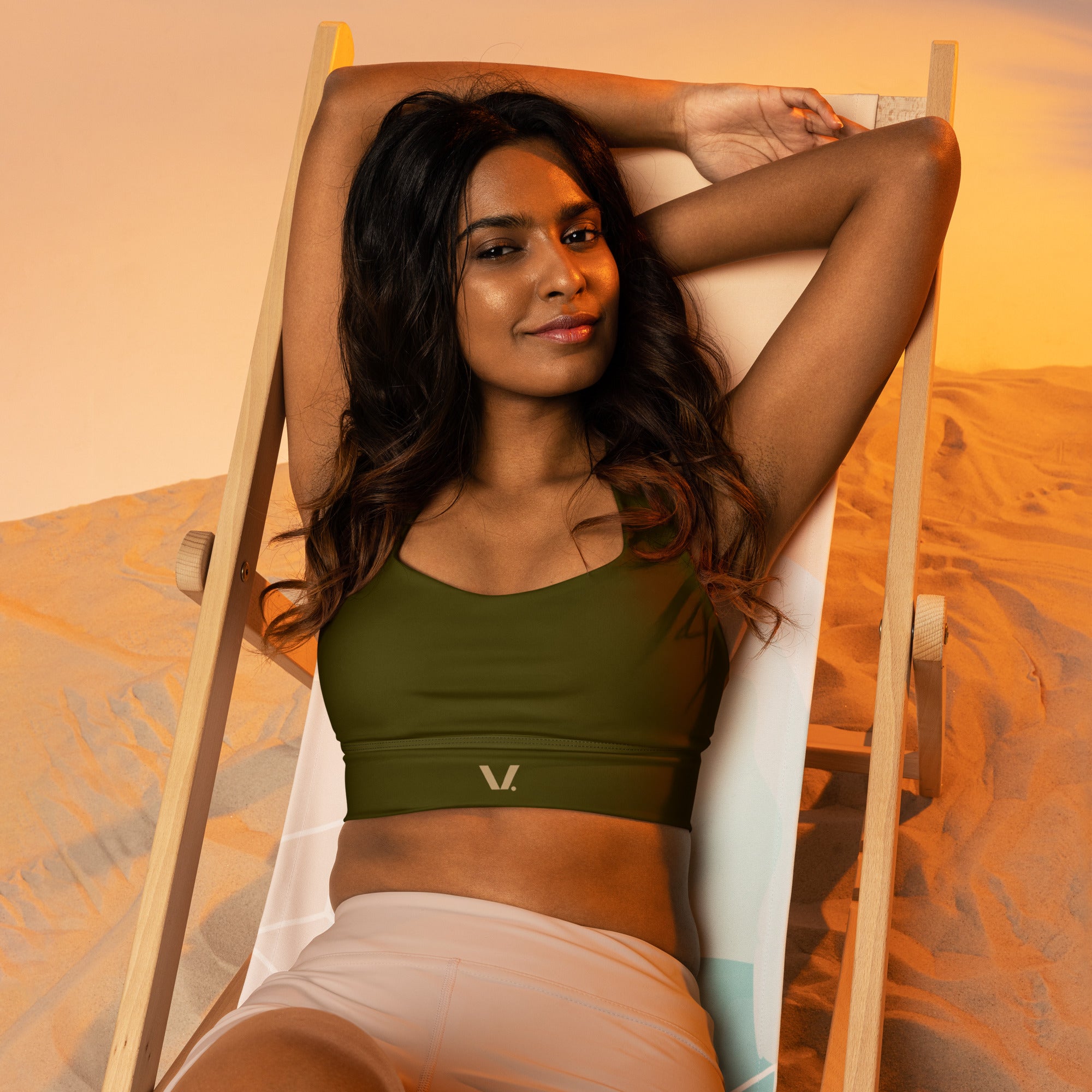 PowerStrap Longline Sports Bra Green