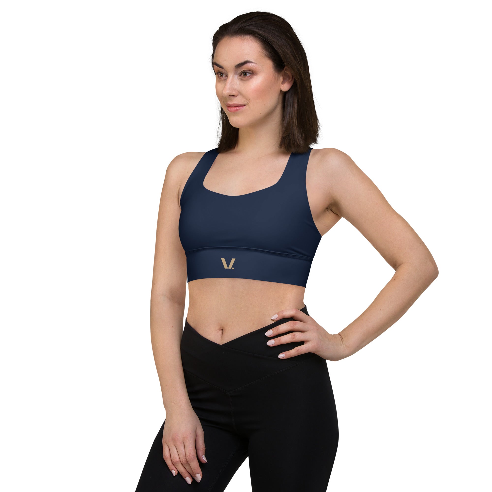 PowerStrap Longline Sports Bra Blue