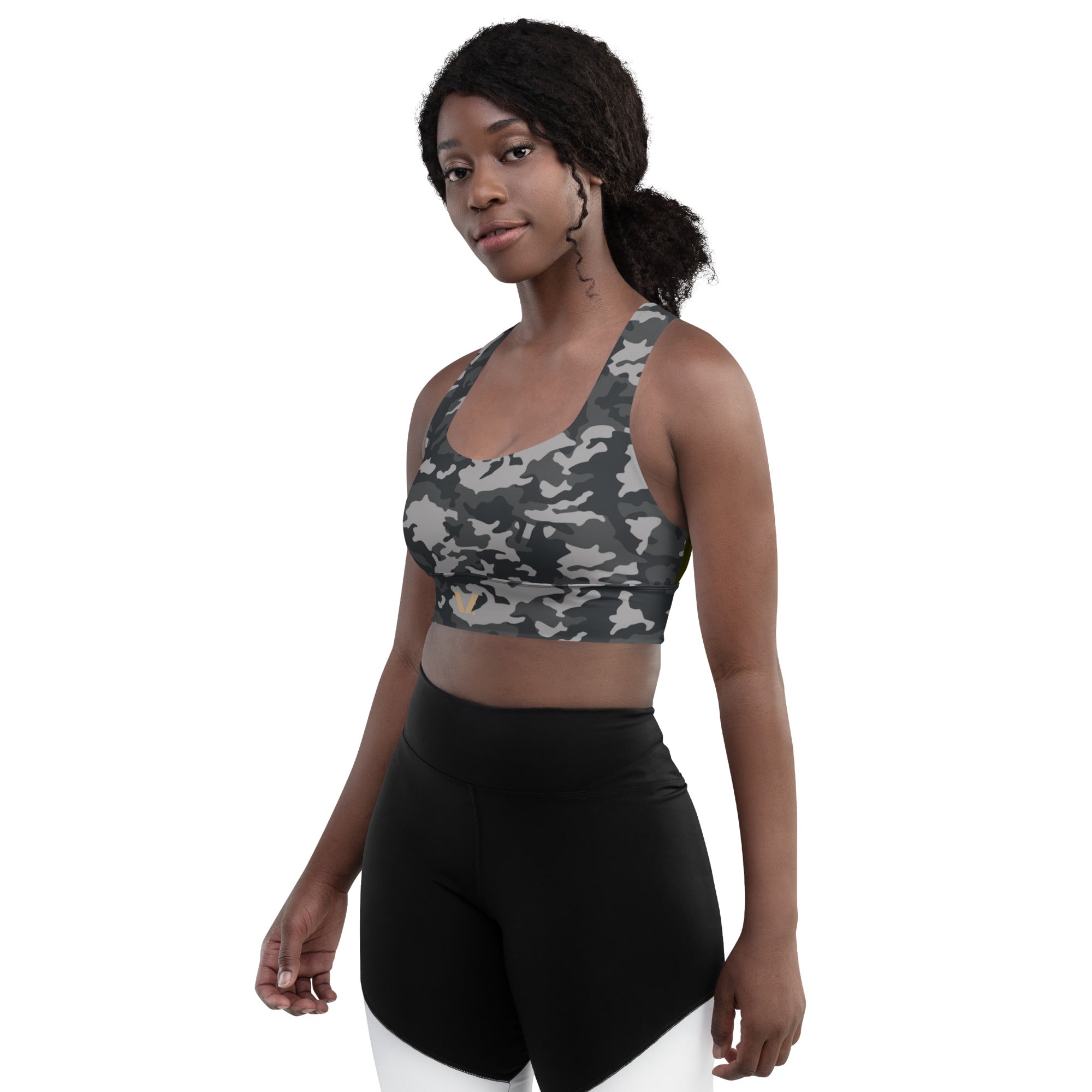 PowerStrap Longline Sports Bra Army