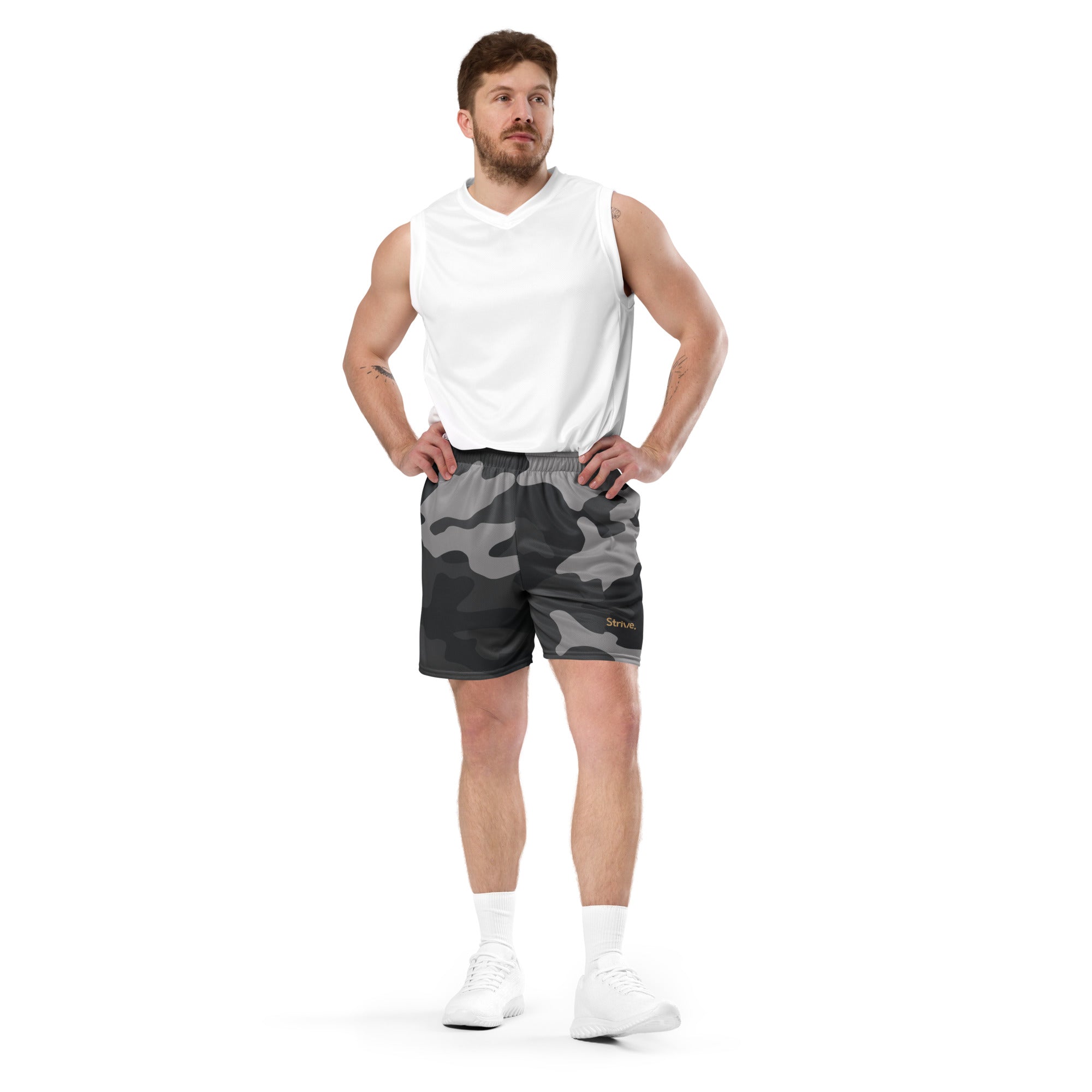 TechFlex Mesh Gym Shorts Camo Grey